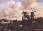 Jacob van Ruisdael Windmill by a Stream (mk25) oil on canvas